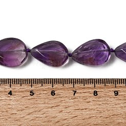 天然石アメジストビーズ連売り  ティアドロップ  多面カット  14~30x11~20x7~10mm  穴：1.2mm  約16~23個/連  16.54''（42センチメートル）&nbsp;G-D365-F03