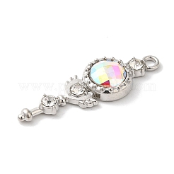 ラックメッキ合金ペンダント  ラインストーン付き  カドミウムフリー＆ニッケルフリー＆鉛フリー  透明  28x9x4mm  穴：1.6mm&nbsp;FIND-I039-007P-01