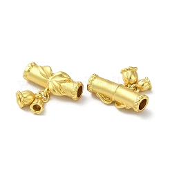 マットゴールドカラーの真鍮ペンダント  カドミウムフリー＆ニッケルフリー＆鉛フリー  花  14x15x4mm  穴：3mm&nbsp;KK-F872-04MG-01