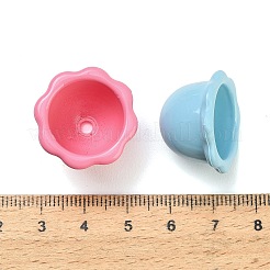 オペークアクリルビーズキャップ  花  ミックスカラー  15.5x22.5x22.5mm  穴：3mm&nbsp;AC-CBADA7D-02