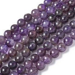 天然石アメジストビーズ連売り  ラウンド  8~8.5x8~8.8mm  穴：1.2mm  約46~48個/連  14.96~5.35''（38~39センチメートル）&nbsp;G-M445-8MM-01B