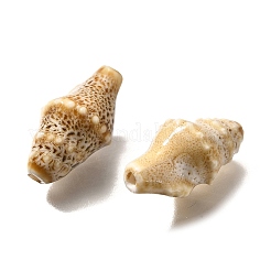 手作りの陶器ビーズ  巻き貝  湯通しアーモンド  20x10.5x10mm  穴：1.8mm&nbsp;PORC-H013-03-18