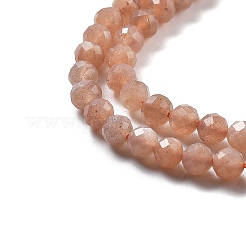 天然石サンストーンビーズ連売り  多面カット  ラウンド  4.5mm  穴：0.8mm  約90~91個/連  15.31~15.47''（38.9~39.3センチメートル）&nbsp;G-H080-B01-01