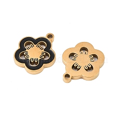 304ステンレススチールエナメルペンダント  ゴールドカラー  花のチャーム  14x12x2mm  穴：1.4mm&nbsp;STAS-Z190-08G-03