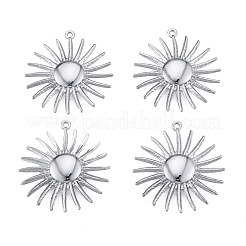 変色しない304ステンレススチールペンダント  花  ステンレス鋼色  28x26x2.5mm  穴：1.2mm&nbsp;LS-STAS-N098-205P