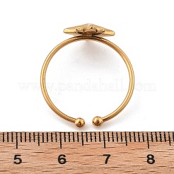 女性用スター 304 ステンレススチール オープン カフ リング  ゴールドカラー  星：12x12mm  内径: 調節可能&nbsp;RJEW-M049-03G