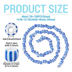 2連売り 手作りランプワークビーズ連売り  コラム  藤紫色  4~5.5x2~4mm  穴：0.8mm  約128~130個/連  14.96~15.75インチ（38~40cm）&nbsp;BLOW-TADJ0001-01F
