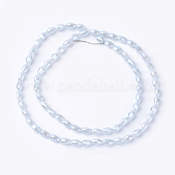 電気メッキガラスビーズセット  フルパール光沢メッキ  多面カット  オーバル  グレー  6x4mm  穴：1mm  63~67個/連  13.5~14.7