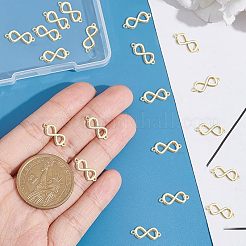 真鍮コネクタチャーム20個  無限大  ニッケルフリー  18KGP本金メッキ  16.5x6.5x2mm  穴：1mm&nbsp;KK-PH0009-32
