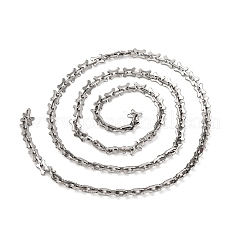 304ステンレススチールリンクチェーン  溶接されていない  ステンレス鋼色  10.5x8.5x1.4mm&nbsp;CHS-S012-16P