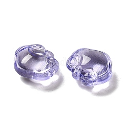 クリアガラスペンダント  長寿ロックチャーム  紫色のメディア  14x16x7mm  穴：1.2mm&nbsp;GLAA-D025-08L