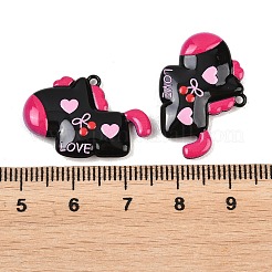 合金ペンダント  星のチャームをつけた馬  焼き付け塗料  ブラック  17x25x4.5mm  穴：1.2mm&nbsp;FIND-E055-01A