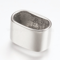 変色しにくい316サージカルステンレススチール製スライドチャーム  オーバル  ステンレス鋼色  14.8x9x8.5mm  穴：7x12.5mm&nbsp;STAS-F133-83P