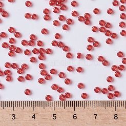 MIYUKIラウンドロカイユビーズ  日本製シードビーズ  （rr166)透明ルビー光沢  8/0  3mm  穴：1mm  約422~455PCS /ボトル  10 G /ボトル&nbsp;SEED-JP0009-RR0166
