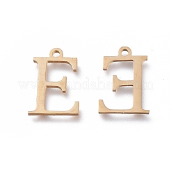304ステンレススチールチャーム  ギリシャ語のアルファベット  ゴールドカラー  文字.e  13.8x9.5x1mm  穴：1.2mm&nbsp;STAS-L263-04G