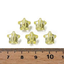 透明なアクリルビーズ  スター  きいろ  9x9.5x5.5mm  穴：2mm  約2000個/500g&nbsp;MACR-S373-45-B03