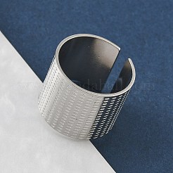304ステンレススチールオープンカフリング  ステンレス鋼色  16mm  調整可能&nbsp;RJEW-A079-01D-P