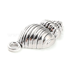 合金のチベット風チャーム  巻き貝  アンティークシルバー  24x11.5x5.5mm  穴：2mm  約378個/500g&nbsp;PALLOY-P293-080AS