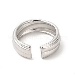 変色しない304ステンレススチール裏地付きオープンカフリング（女性用）  ステンレス鋼色  usサイズ7（17.4mm）&nbsp;RJEW-E063-29P