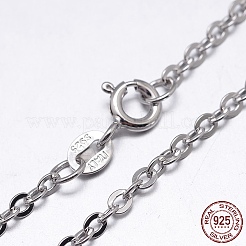 変色防止ロジウムメッキ 925スターリングシルバーアズキチェーンネックレス  スプリングリングの留め金と  プラチナ  20インチ（50.8cm）  1.3mm&nbsp;NJEW-M157-30C-20