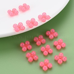 透明なアクリルビーズ  染め  [10]の形  ショッキングピンク  13x13x5mm  穴：1.5mm  約1510個/500g&nbsp;MACR-S373-02E-09