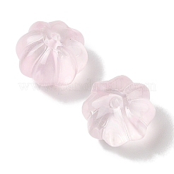 透明スプレーペイントガラスビーズ  花  ピンク  11.5x8.5mm  穴：1.2mm&nbsp;GLAA-Z011-10G