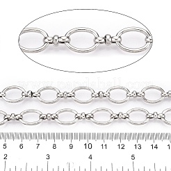 鉄楕円形リンクチェーン  溶接されていない  スプールで  プラチナ  16x11x2mm  リンク：12.5x5x2.5mm  リング：5x2mm  約32.81フィート（10m）/ロール&nbsp;CH-T005-04P