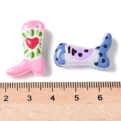 焼き絵の具、ガラス、エナメル、ビーズ  混合模様のブート  ミックスカラー  24x17x8~8.5mm  穴：1.4mm&nbsp;BLOW-D300-01A