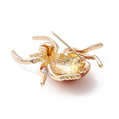 カブトムシエナメルピン  女性の女の子のための絶妙な昆虫合金ブローチ  ゴールドカラー  オレンジ  39x36.5x7mm  ピン：0.7mm&nbsp;JEWB-P012-10G