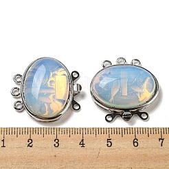 オパライトボックスクラスプ  合金パーツ  オーバル  27x27x9.5~10.5mm  穴：2mm&nbsp;G-C104-02B-P