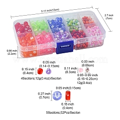 文字と丸いアクリルとガラスのシードビーズのジュエリー作りキットのDIYフラットラウンド  ミックスカラー  3~7x1.5~4mm  穴：0.8~1.5mm&nbsp;DIY-FS0006-44