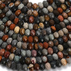 天然アラシャン瑪瑙ビーズ連売り  多面カット  ロンデル  カラフル  8x5.5mm  穴：1.2mm  約69個/連  15.16''（38.5センチメートル）&nbsp;G-Z111-A39-01