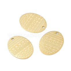 イオンプレーティング（IP）304ステンレスペンダント  オーバル  24KGP本金メッキ  17.5x14x1mm  穴：1mm&nbsp;STAS-C048-07G