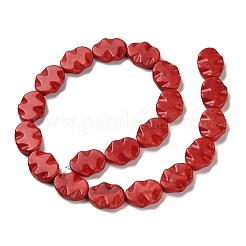 合成ハウライトビーズ連売り  染め  オーバル  ファイヤーブリック  20x15x5.5mm  穴：1.4mm  約190個/500g&nbsp;TURQ-F018-09