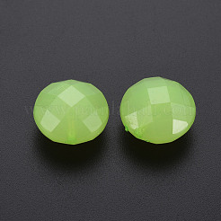 模造ゼリーアクリルビーズ  多面カット  フラットラウンド  薄緑  18.5x12.5mm  穴：1.5mm  約220個/500g&nbsp;MACR-S373-94-E06