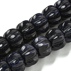 合成ブルーゴールドストーン青金砂石ビーズ連売り  カボチャ  12x7.5~8mm  穴：1.4mm  約25個/連  7.48~7.87''（19~20センチメートル）&nbsp;G-G142-A10-01