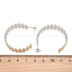304ステンレススチール製ラウンドスタッドピアス（女性用）  ハーフフープピアス  イオンプレーティング（ip）  ゴールデン·ステンレス鋼色  36x11mm&nbsp;SA-CBA45D5-35GP
