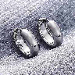 316サージカルステンレススチール製クレオールフープピアス（女性用）  ステンレス鋼色  15x5mm&nbsp;EJEW-G429-01A-P