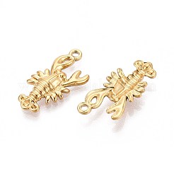 304ステンレススチール製ロブスターペンダント  イオンプレーティング（ip）  18KGP本金メッキ  22x10x3mm  穴：1.5mm&nbsp;STAS-T067-24G