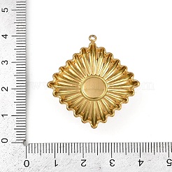 304ステンレスペンダント  プラスチック模造パールと  ひし形チャーム  ゴールドカラー  35.5x32.5x8.5mm  穴：1.6mm&nbsp;STAS-B092-14G
