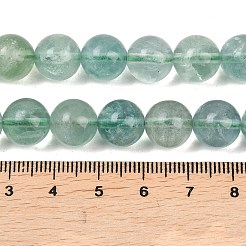 天然のグリーンフローライトビーズ連売り  ラウンド  10~10.8mm  穴：1mm  約37個/連  15.35~15.55''（39~39.5センチメートル）&nbsp;G-K340-A03-10mm-01