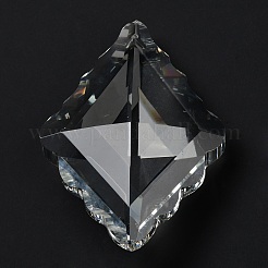 クリアガラスペンダント  多面カット  菱形チャーム  シャンデリアクリスタル吊り下げペンダント用  透明  73x52x23mm  穴：1.8mm&nbsp;GLAA-R223-05C