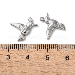 304ステンレスペンダント  ハチドリのチャーム  変色防止  ステンレス鋼色  15x14x2mm  穴：1.6mm&nbsp;STAS-L022-553P