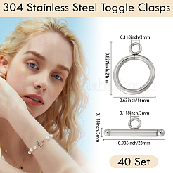 304ステンレススチールマンテル40セット  ステンレス鋼色  トグル：21x16mm  穴：3mm  バー：23x3mm  穴：3mm&nbsp;STAS-BBC0007-98