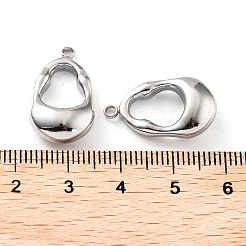 変色しない201ステンレススチールペンダント  ティアドロップチャーム  ステンレス鋼色  22x12.5x6mm  穴：2mm&nbsp;STAS-Z057-10P