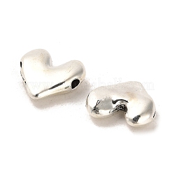 チベット風合金ビーズ  カドミウムフリー＆鉛フリー  ハート  アンティークシルバー  11x12x3.5mm  穴：1.6mm  約862個/1000g&nbsp;FIND-C043-034AS