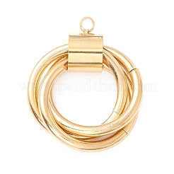 PVD真空メッキ304ステンレスペンダント  三環式  ゴールドカラー  23x20x7mm  穴：1.8mm&nbsp;STAS-A059-01B-G