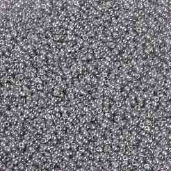 MIYUKIラウンドロカイユビーズ  日本製シードビーズ  （rr368)シルバーグレーの光沢  8/0  3mm  穴：1mm  約2111~2277個/50g&nbsp;SEED-X0055-RR0368