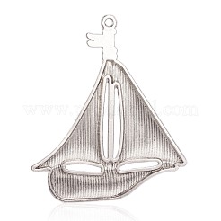 合金エナメルビッグサイズペンダントトップ  ヨット  プラチナ  79x67x5.5mm  穴：3mm&nbsp;ENAM-G094-01P