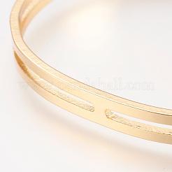 真鍮製カフバングル  18KGP本金メッキ  1-3/4インチx2-1/8インチ（46x54mm）&nbsp;BJEW-P168-A08